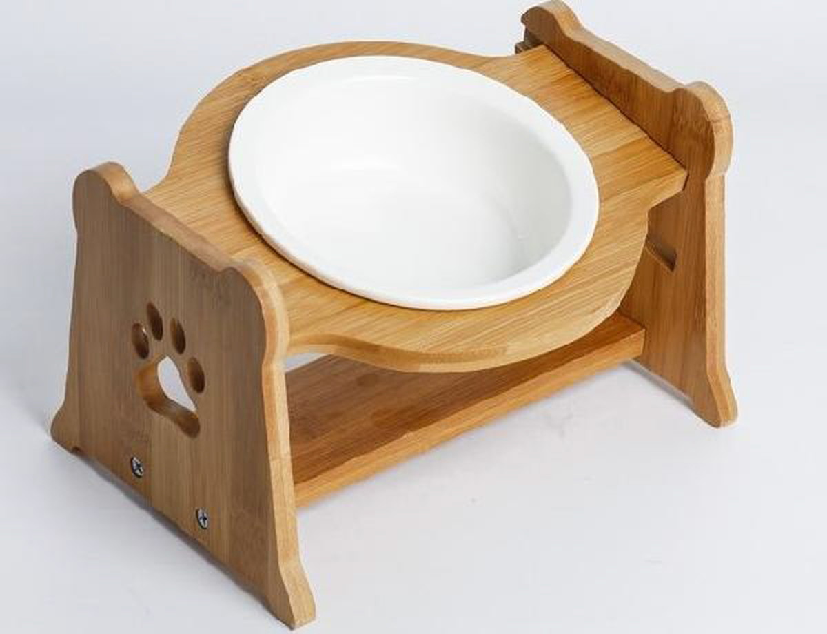 Petifam 陶器製バンブースタンド付き フードボウル 各色 （ホワイト）