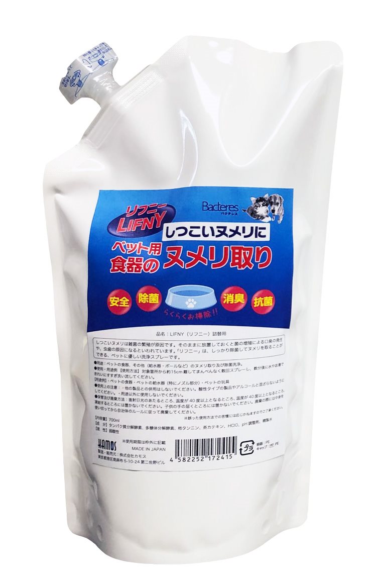 バクテレス バクテレス　リフニー　ペット用食器のヌメリ取り　詰替用 700ml