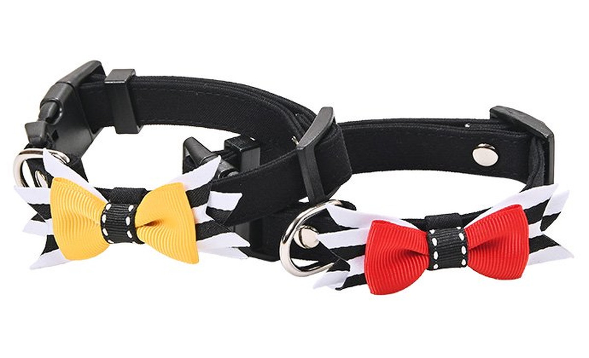 Dog Amo.k カラー キャンディリボン S/M/L レッド/イエロー （ S レッド ）