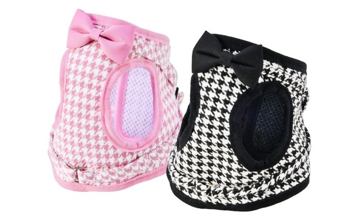 Dog Amo.k ハーネス 千鳥 各サイズ ピンク/ブラック （ 1号 ピンク ）