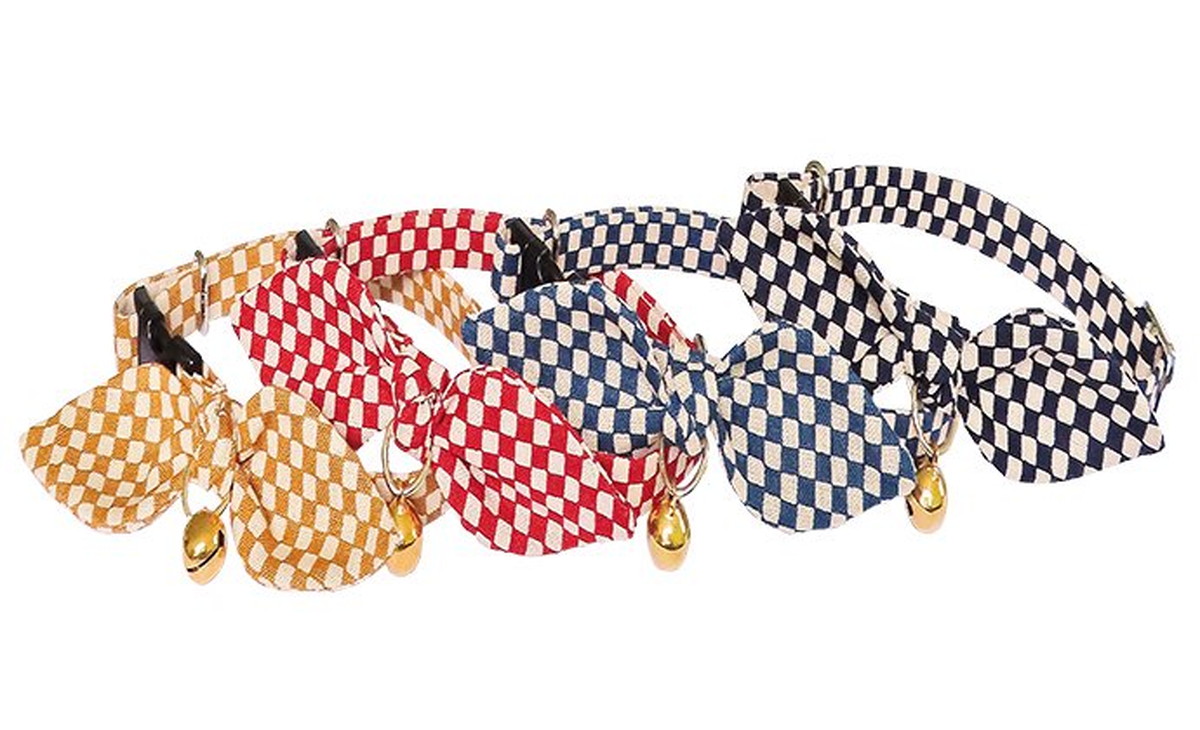 Cat Amo.k カラー J - 市松 S/M レッド/イエロー/ブルー/ブラック （ S レッド ）