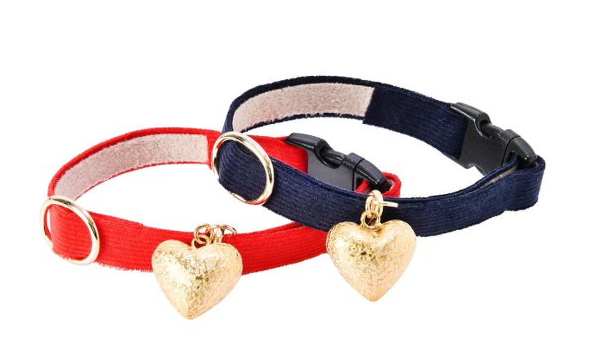 Cat Amo.k カラー J - ゴールド ハート S/M レッド/ネイビー （ S レッド ）