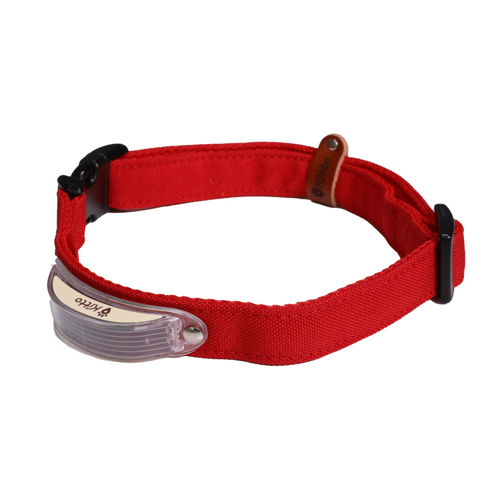 Kitto 犬用首輪 赤（紅緋） M