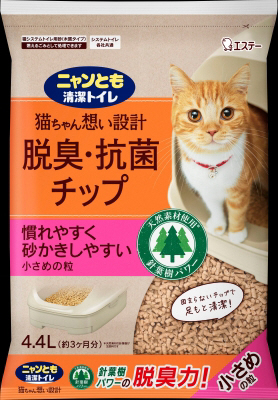 ニャンとも清潔トイレ　脱臭・抗菌チップ　小さめの粒 4.4L