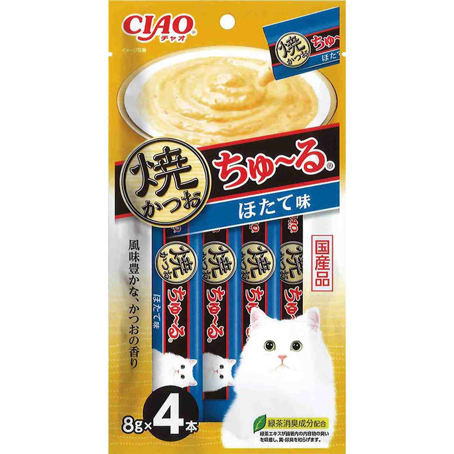 焼かつおちゅーる CIAO　焼かつおちゅーる　ほたて味 8g×4P