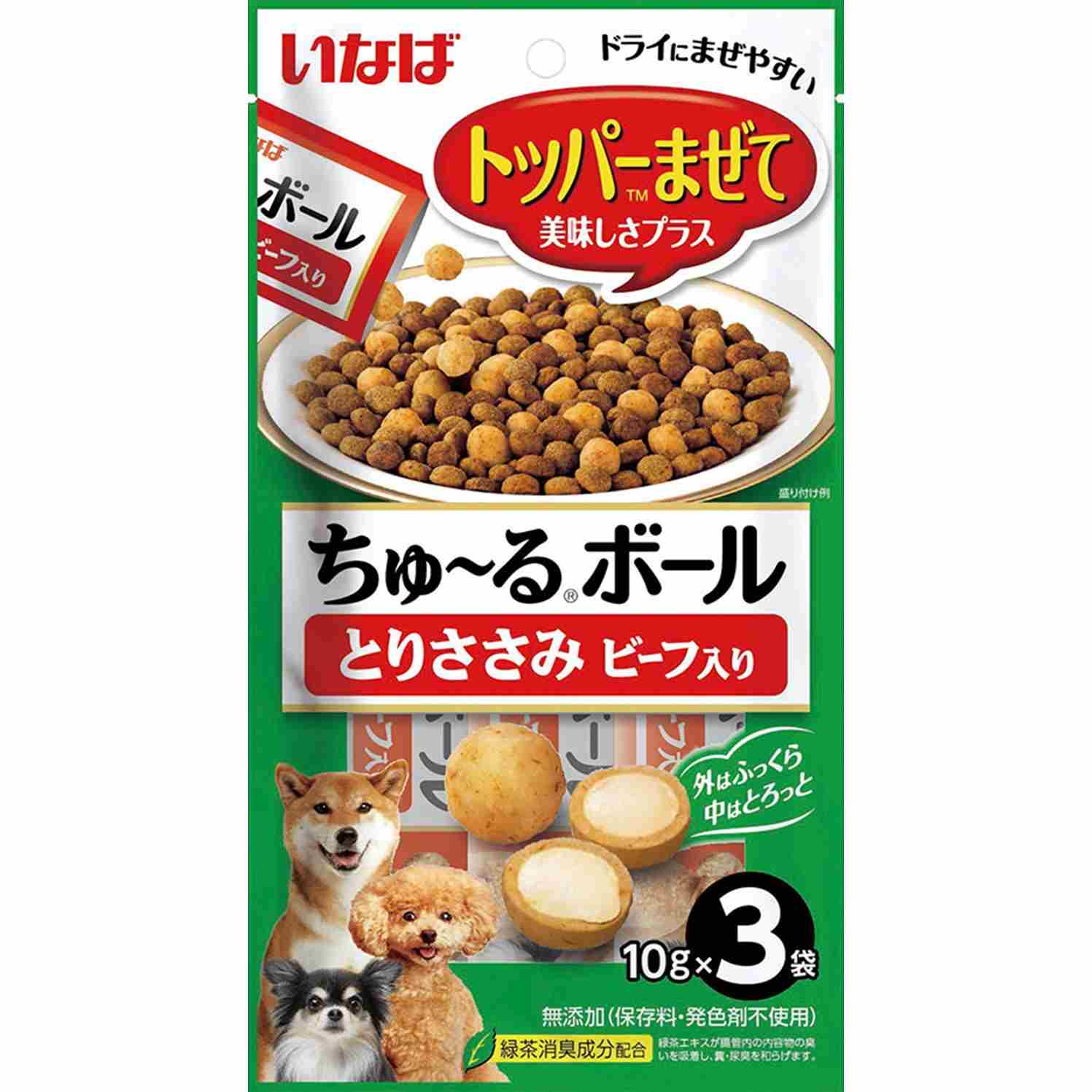 ちゅ～るボール とりささみ　ビーフ入り 10g×3袋