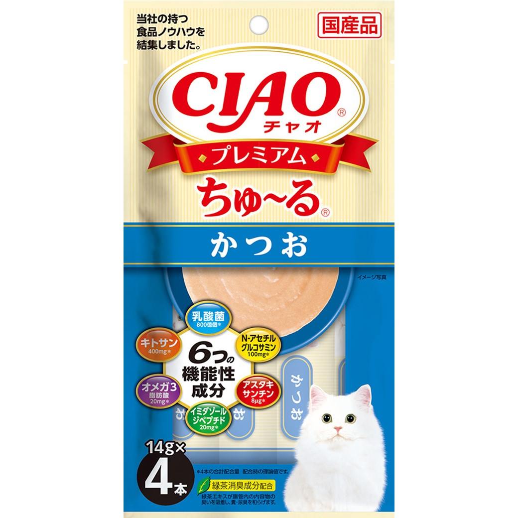 【9月30日終売予定】CIAOプレミアムちゅーる　かつお 14g×4P