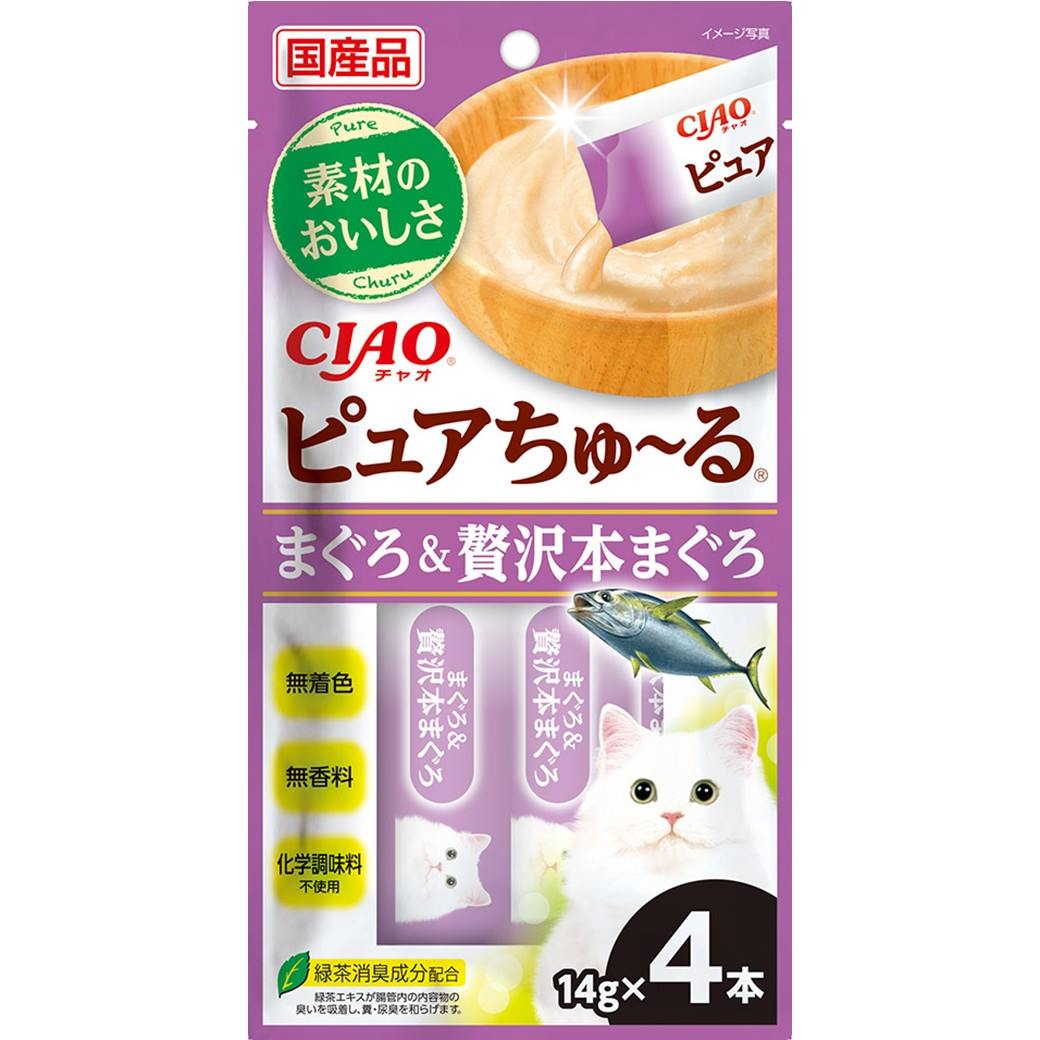 CIAO　ピュアちゅーる　まぐろ＆贅沢本まぐろ 14g×4P