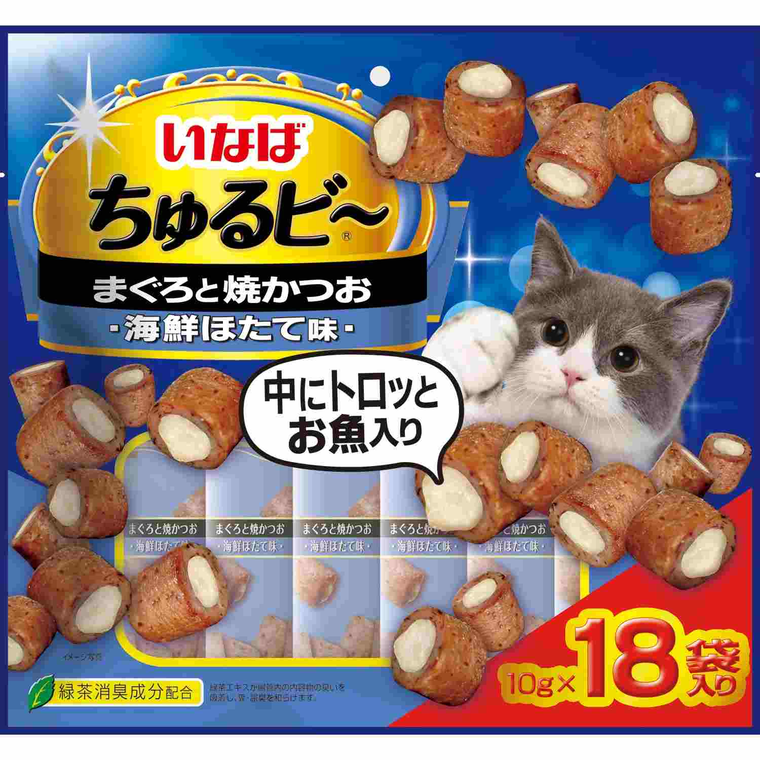 ちゅるビ～ まぐろと焼かつお　海鮮ほたて味 10g×18袋