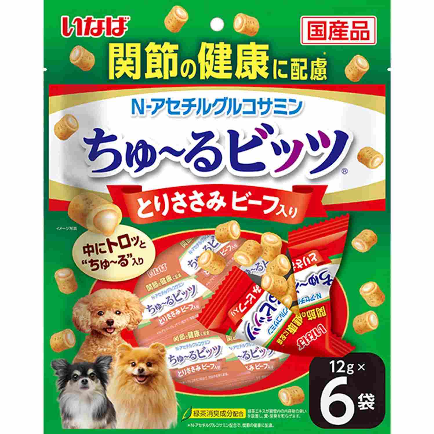ちゅーるビッツ　関節の健康に配慮　とりささみ　ビーフ入り 12g×6P