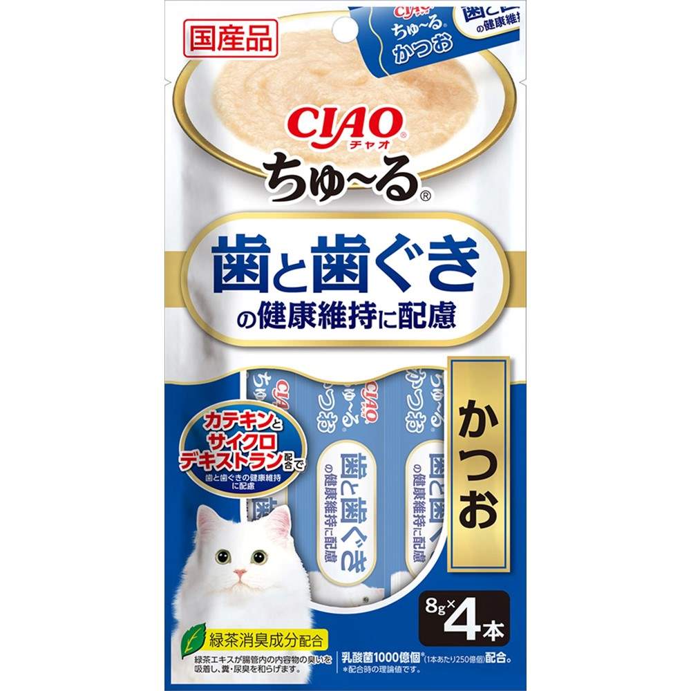CIAO ちゅ～る 歯と歯ぐきの健康維持に配慮 かつお 8g×4袋