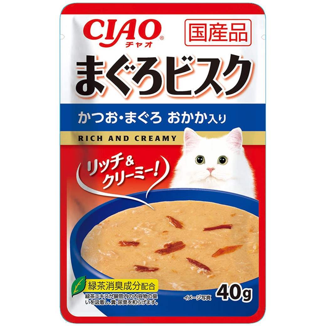 【9月30日終売予定】CIAO　まぐろビスク　かつお・まぐろ　おかか入り 40g