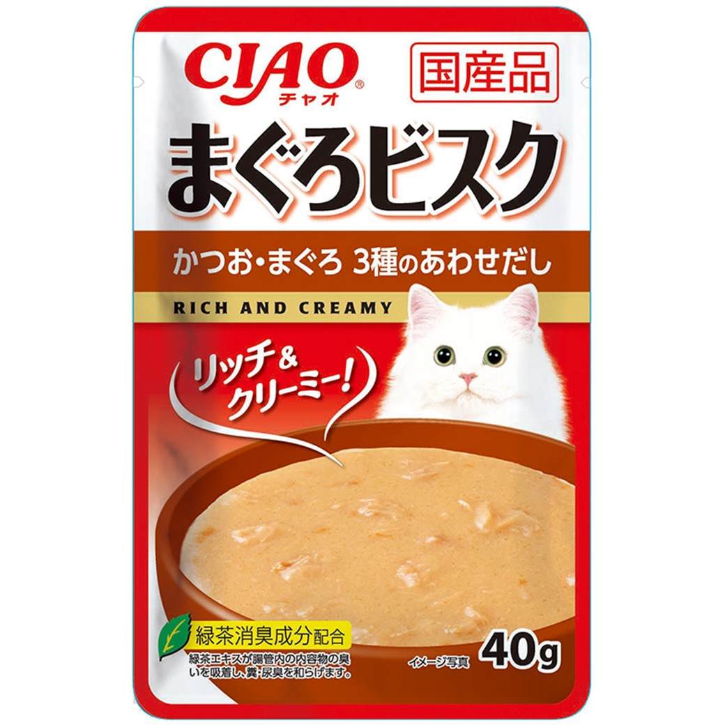 【9月30日終売予定】CIAO　まぐろビスク　かつお・まぐろ　3種のあわせだし 40g