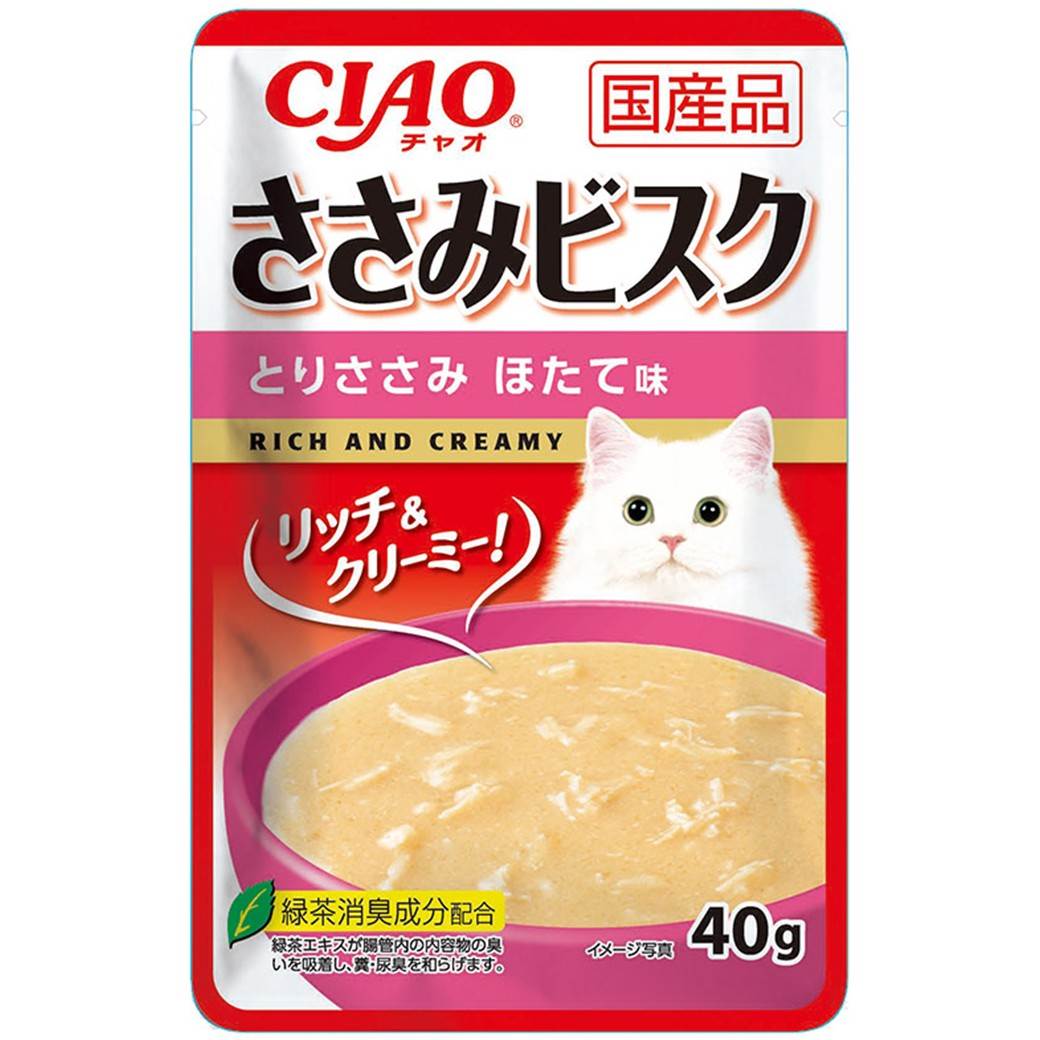 【9月30日終売予定】CIAO ささみビスク とりささみ ほたて味 40g