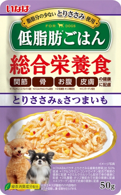 いなば 低脂肪ごはん とりささみ&さつまいも 50g QDR‐134