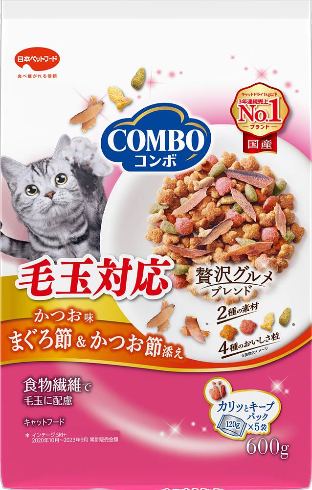コンボキャット毛玉対応かつお味・まぐろ節・かつお節添え600g