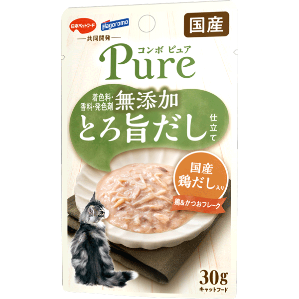 コンボ ピュア キャット パウチ 鶏＆かつお・国産鶏だし入り30g