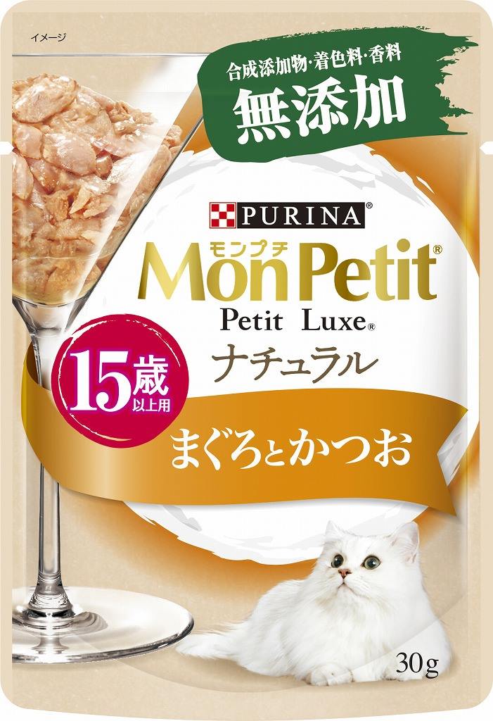 モンプチ　プチリュクスパウチ　ナチュラル　15歳以上用　まぐろとかつお　30g