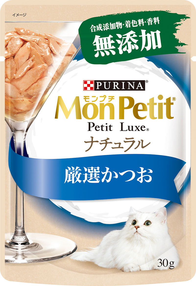 モンプチ プチリュクスパウチ ナチュラル 成猫 かつお30g