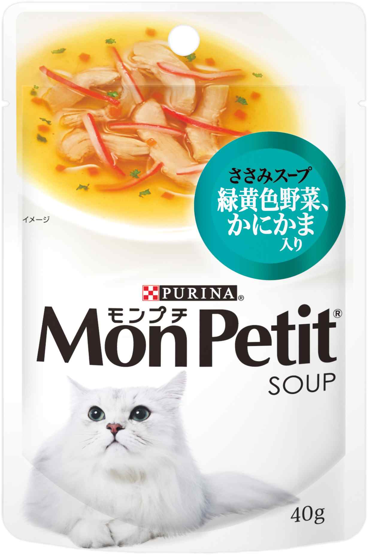 モンプチ　スープ　ささみスープ　緑黄色野菜、かにかま入り 40g