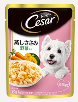 シーザー 蒸しささみ 成犬用 ゼリータイプ ささみ・野菜入り 70g