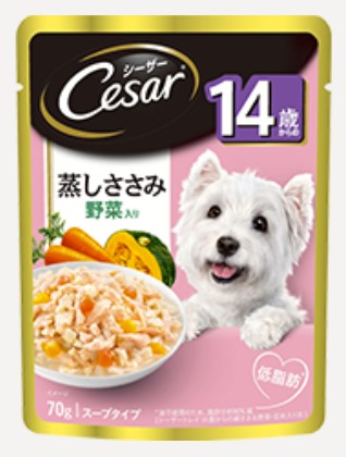 シーザー 14歳 蒸しささみ 野菜入り 70g