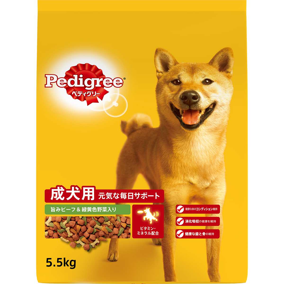 ペディグリー 成犬用　旨みビーフ＆緑黄色野菜入り 5.5kg