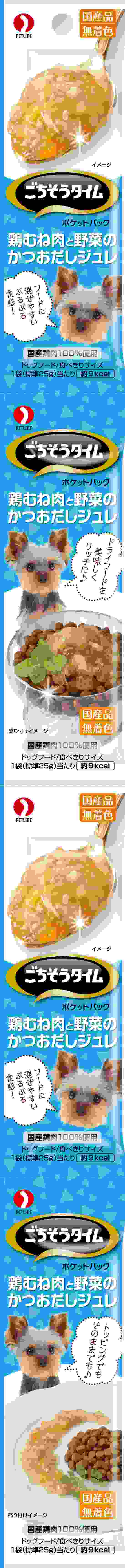 ごちそうタイム ポケットパック　鶏むね肉と野菜のかつおだしジュレ 25g×4