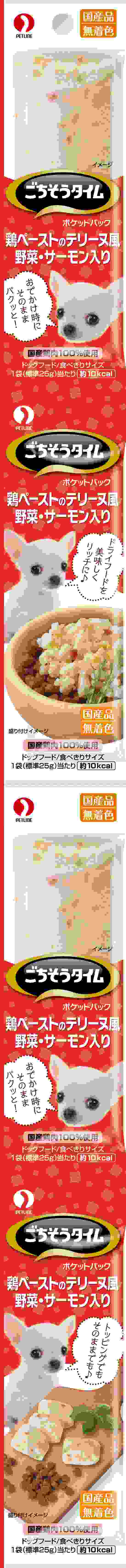 ごちそうタイム ポケットパック　鶏ペーストのテリーヌ風　野菜・サーモン入り 25g×4