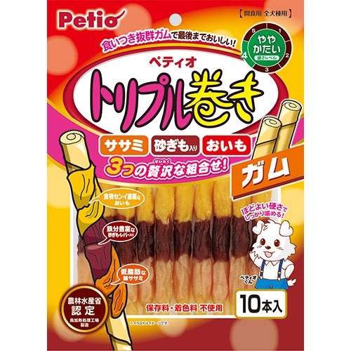 ペティオ トリプル巻き　ガム　10本入