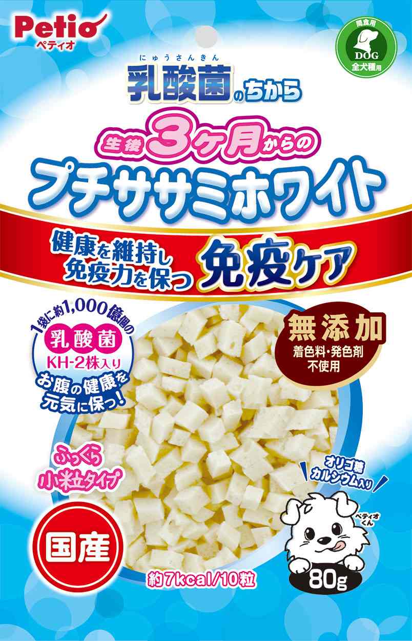 ペティオ 乳酸菌のちから　生後3ヶ月からの　プチササミホワイト 80g
