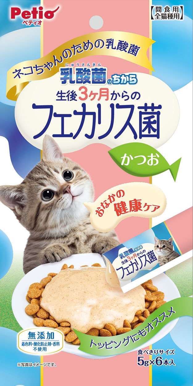 ペティオ ネコちゃんの　乳酸菌のちから　生後3ヶ月からのフェカリス菌　かつお 5g×6本入