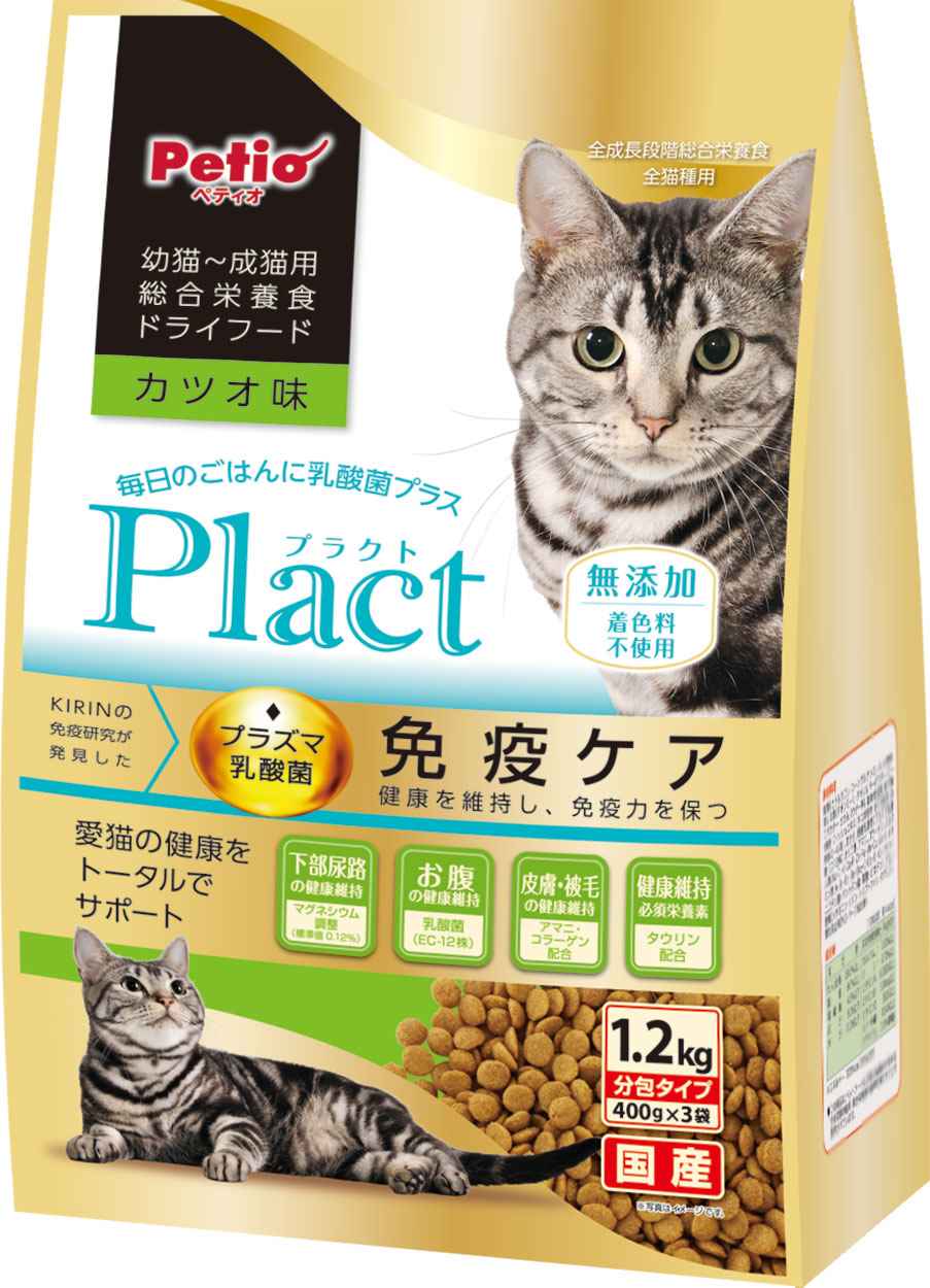 ペティオ プラクト　キャット　ドライフード　幼猫‐成猫用　カツオ味 1．2kg