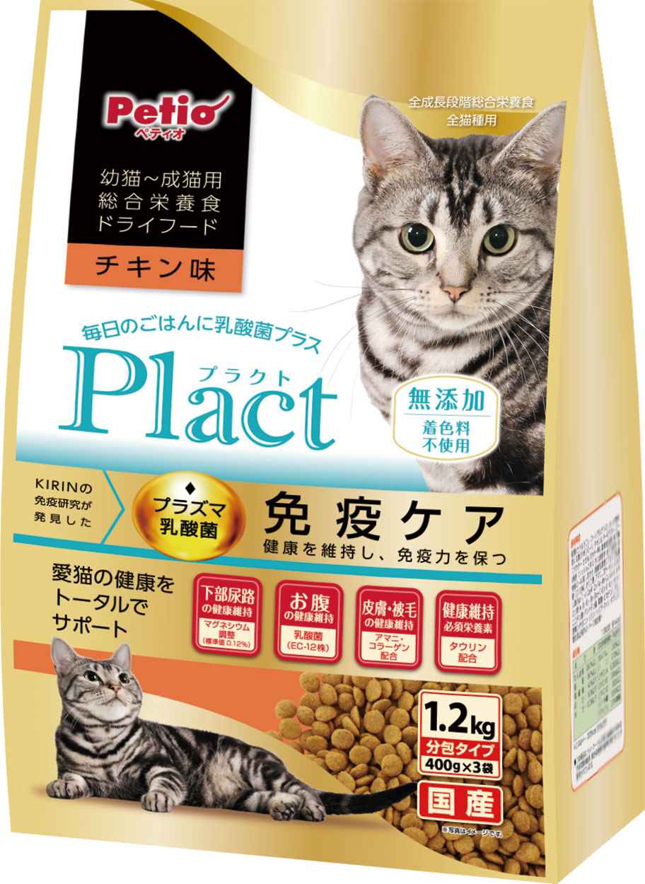 ペティオ プラクト　キャット　ドライフード　幼猫‐成猫用　チキン味 1．2kg