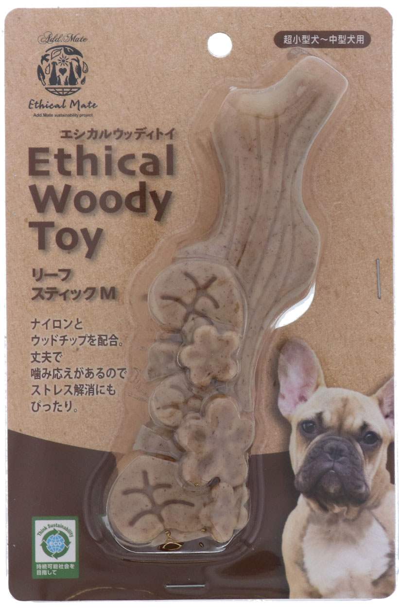 Add.Mete 犬用おもちゃ　エシカルメイト　ウッディトイ　リーフスティック　M