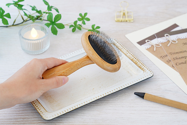 aiko　トリミング用スリッカーブラシLとM のセット スリッカーブラシ ソフト90 (小) ペット用 犬用 トリミング用品