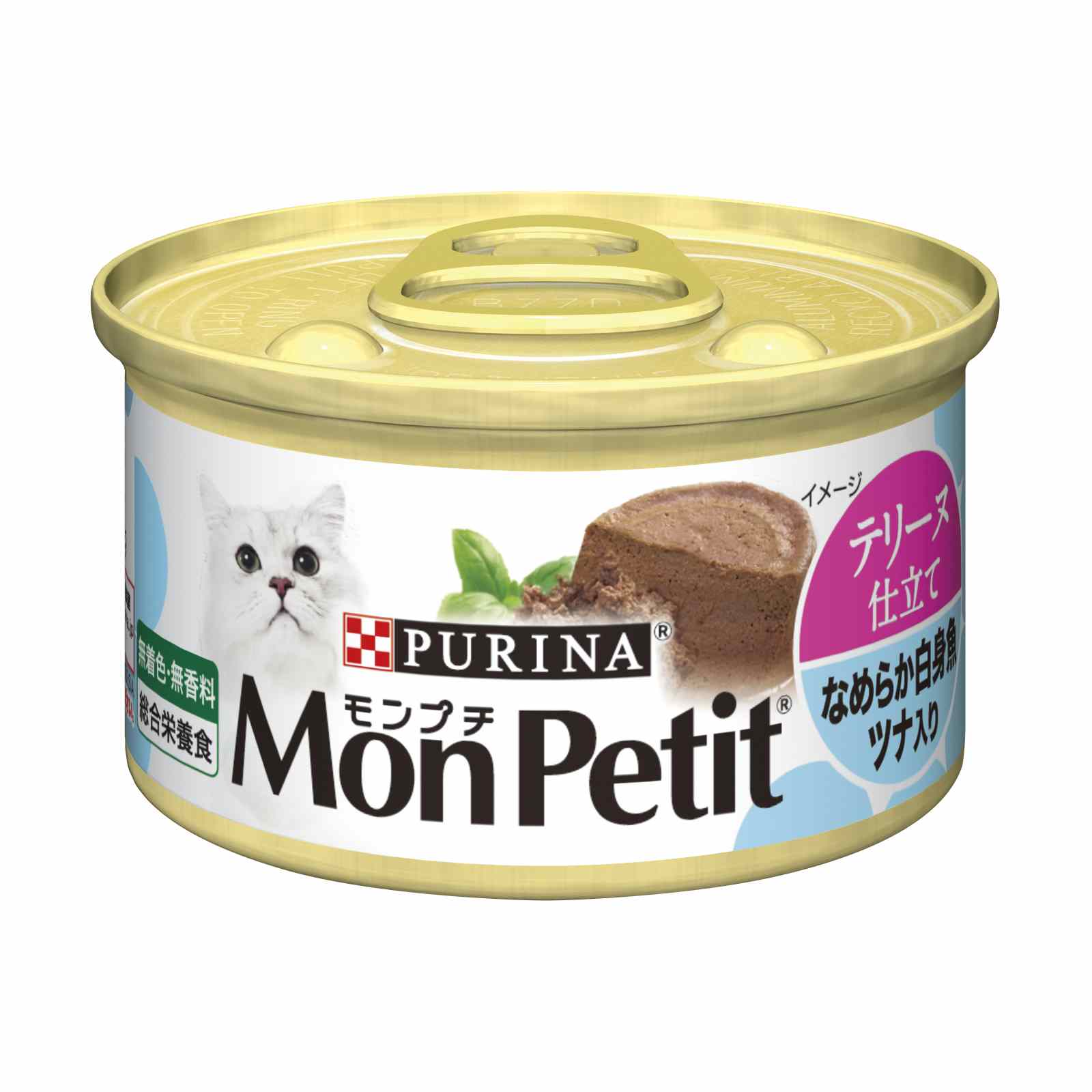 モンプチ　缶　テリーヌ仕立て　なめらか白身魚　ツナ入り　85g