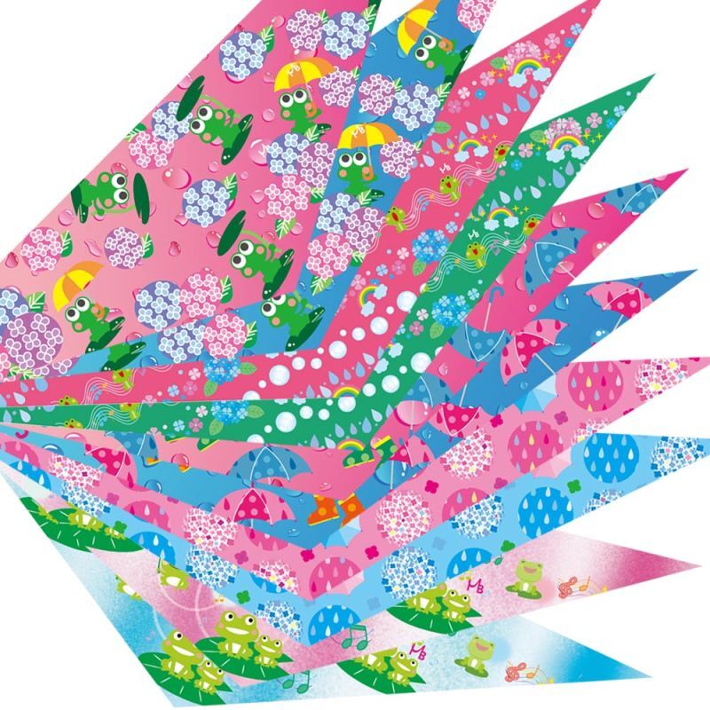 デザインバンダナ梅雨のアソート10枚 7092S
