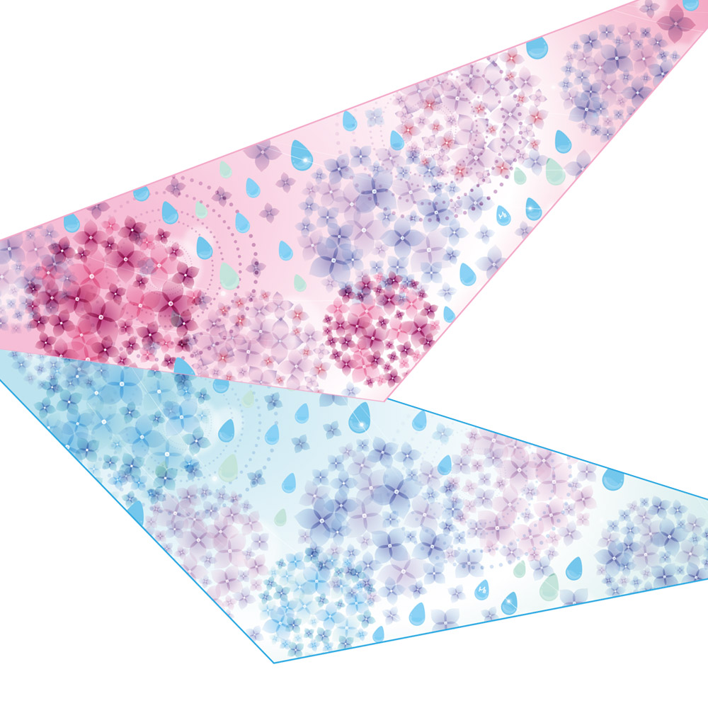 あじさいバンダナ10枚 【サイズ：SS/S/M】 7149M