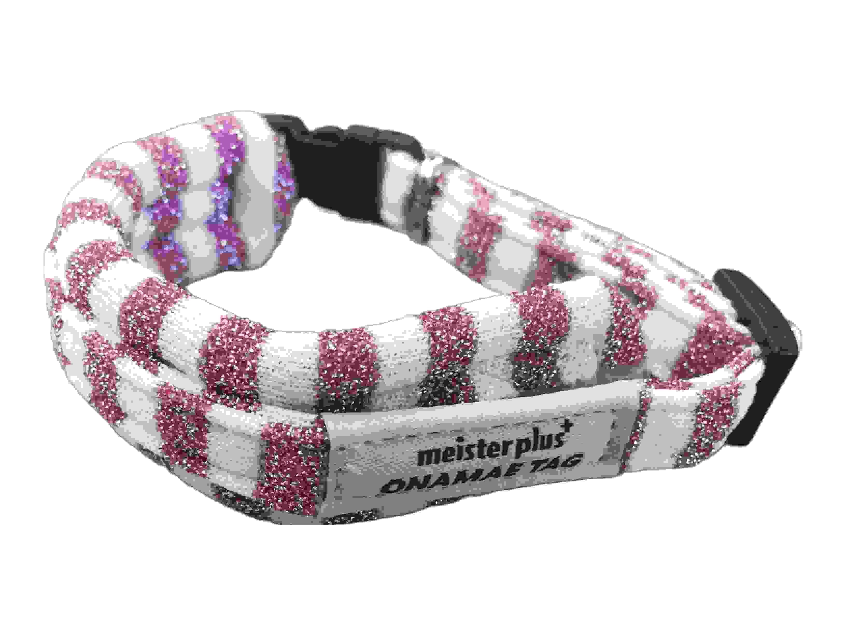 マイスタープラス ONAMAEソフティキャットカラー　ラメボーダー S　ピンク