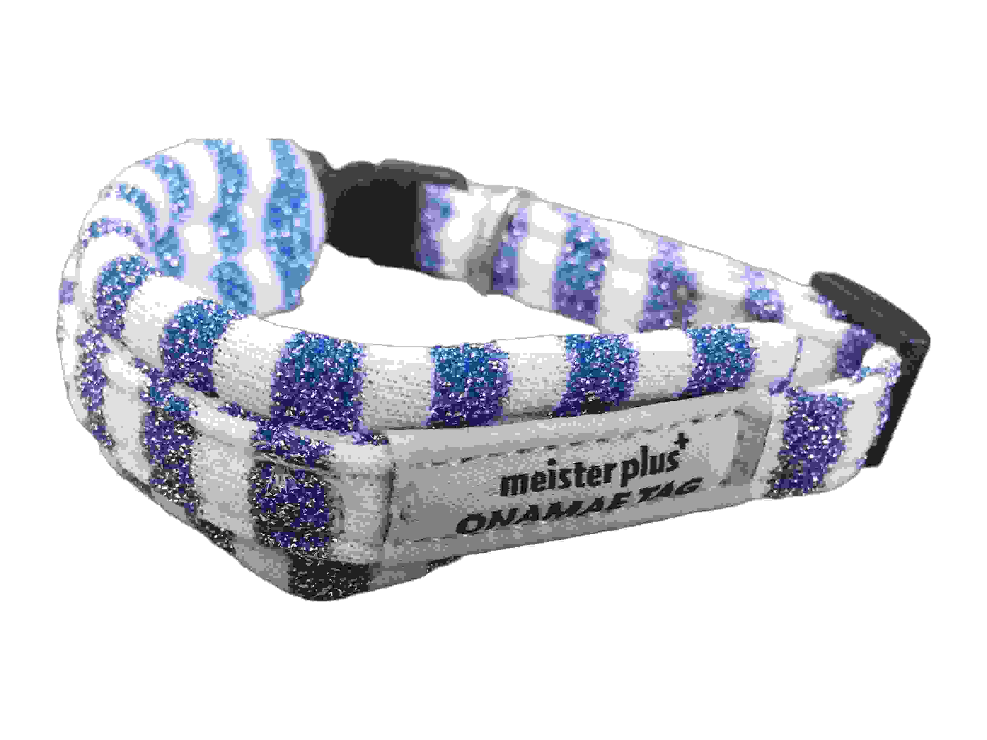 マイスタープラス ONAMAEソフティキャットカラー　ラメボーダー S　ブルー