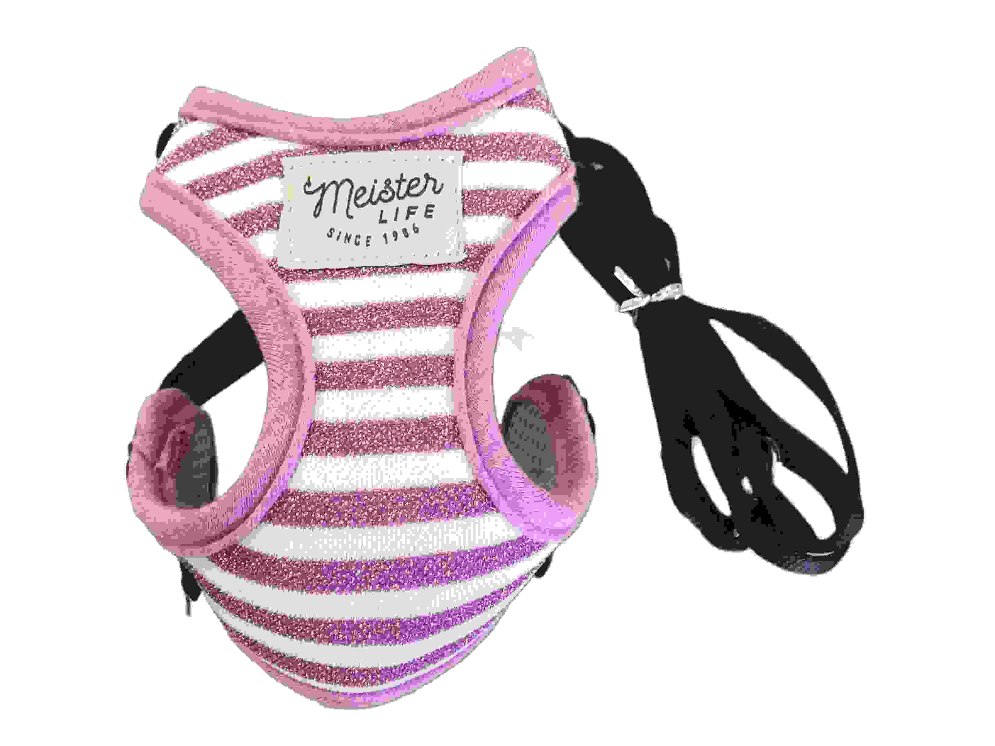 マイスターライフ CATソフティハーネスリード　ラメボーダー SS　ピンク