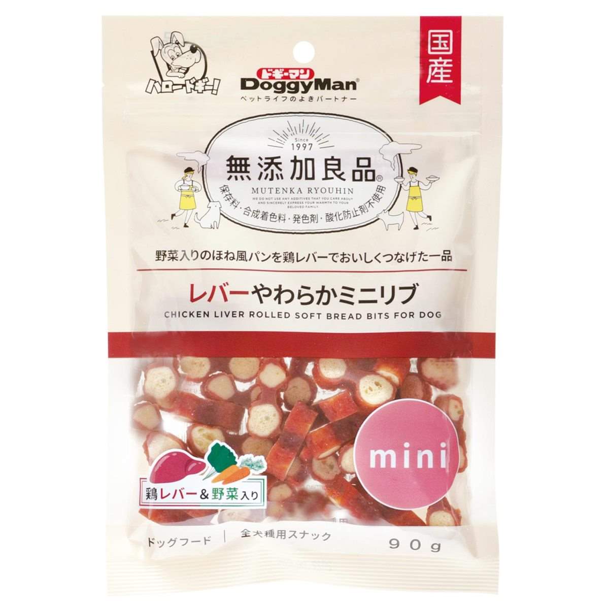 ドギーマン 無添加良品　レバーやわらかミニリブ 90g