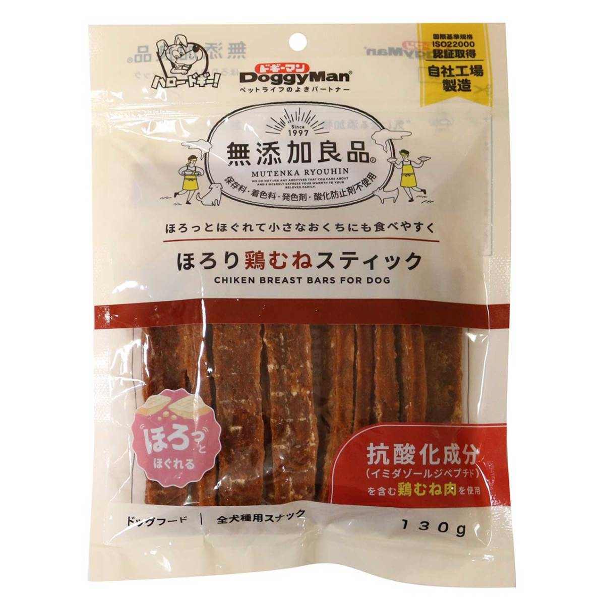 ドギーマン 無添加良品　ほろり鶏むねスティック 130g