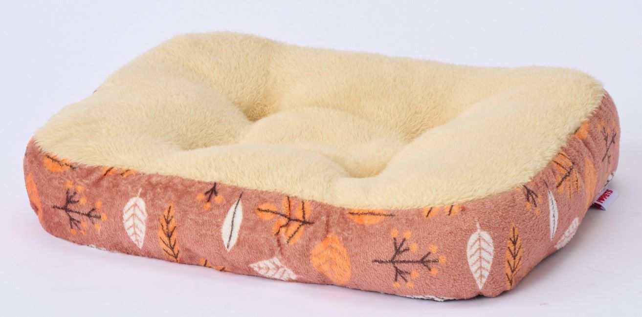 もこもこスクエアクッション Ｓ リーフブラウン