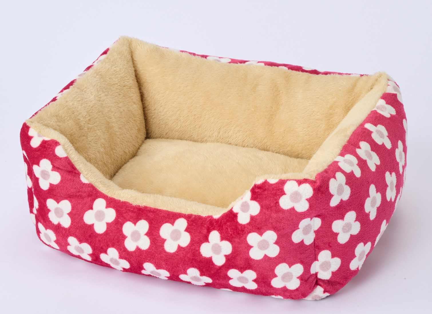 もこもこカドラーベッド Ｍ フラワーレッド