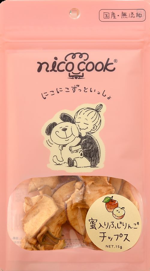 nico cook 蜜入り 国産ふじりんごチップス 犬用 15g