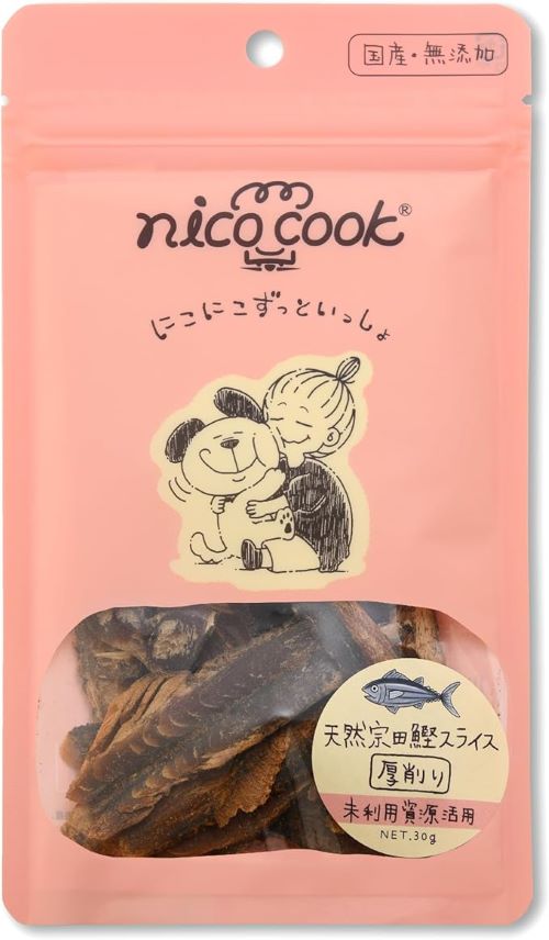 nico cook 国産 天然 宗田鰹スライス 厚削り 犬猫兼用 30g