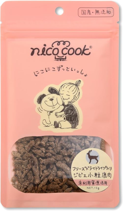 nico cook フリーズドライ トライプ入り 国産 ジビエ小粒鹿肉 犬猫兼用 15g