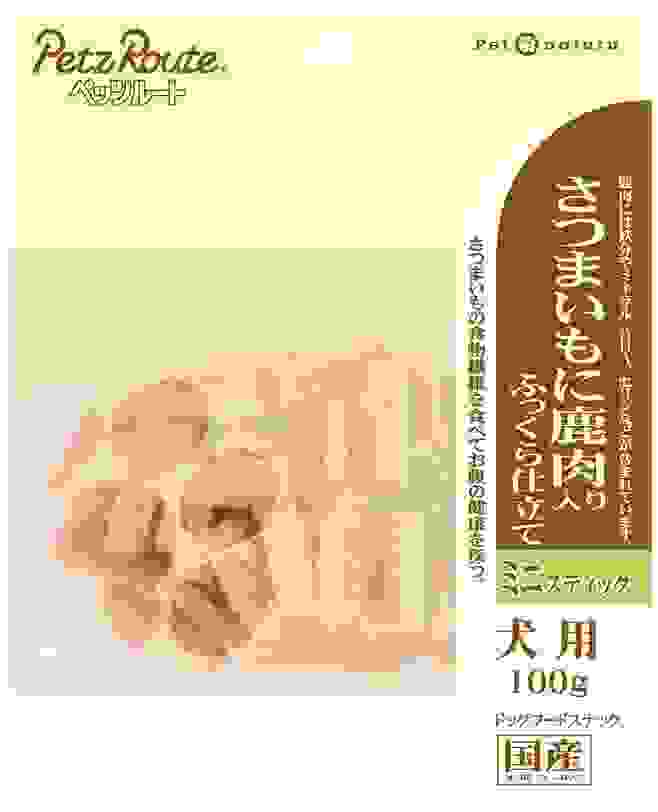 【在庫限り】ペットネイチャー さつまいもに鹿肉入り　ﾐﾆｽﾃｨｯｸ　100g